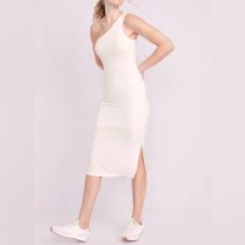 Old Navy UltraLite One Shoulder Rib Knit Knee Length Dress (Size: M Tall)